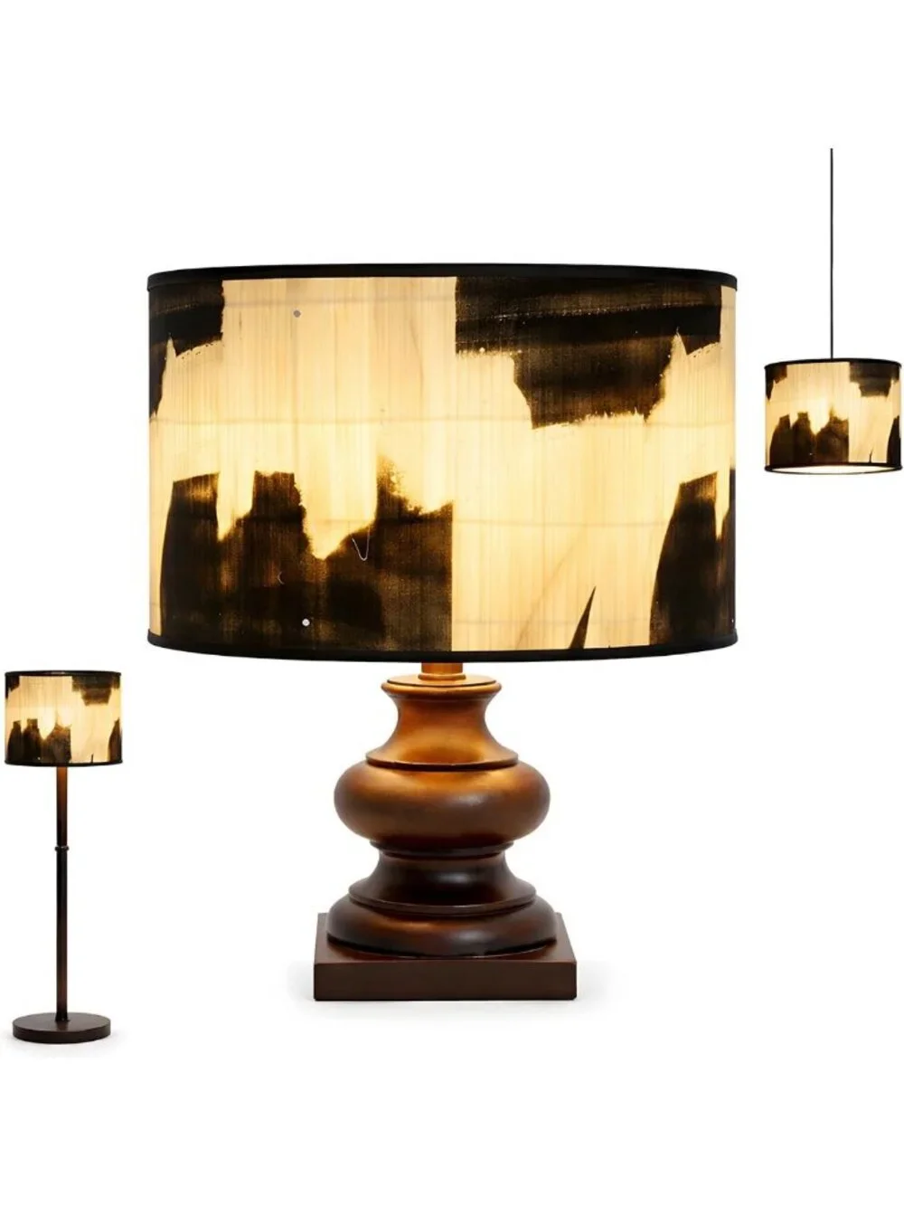 Hand-Woven Bamboo Lamp Shade, Retro Wabi-Sabi Drum Light Cover, Easy Install